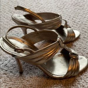 Manolo Blahnik gold heels